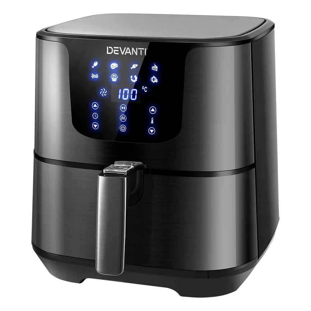 Devanti Air Fryer 7L LCD Fryers Black - Mekamart Australia