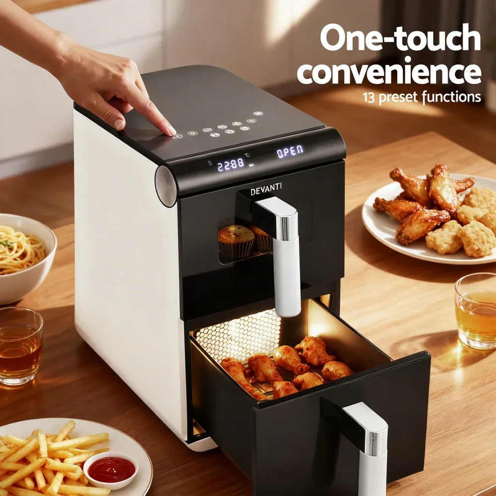 Devanti Air Fryer Oven 11L Dual Zone Fryers - Mekamart Australia