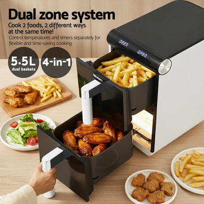 Devanti Air Fryer Oven 11L Dual Zone Fryers - Mekamart Australia