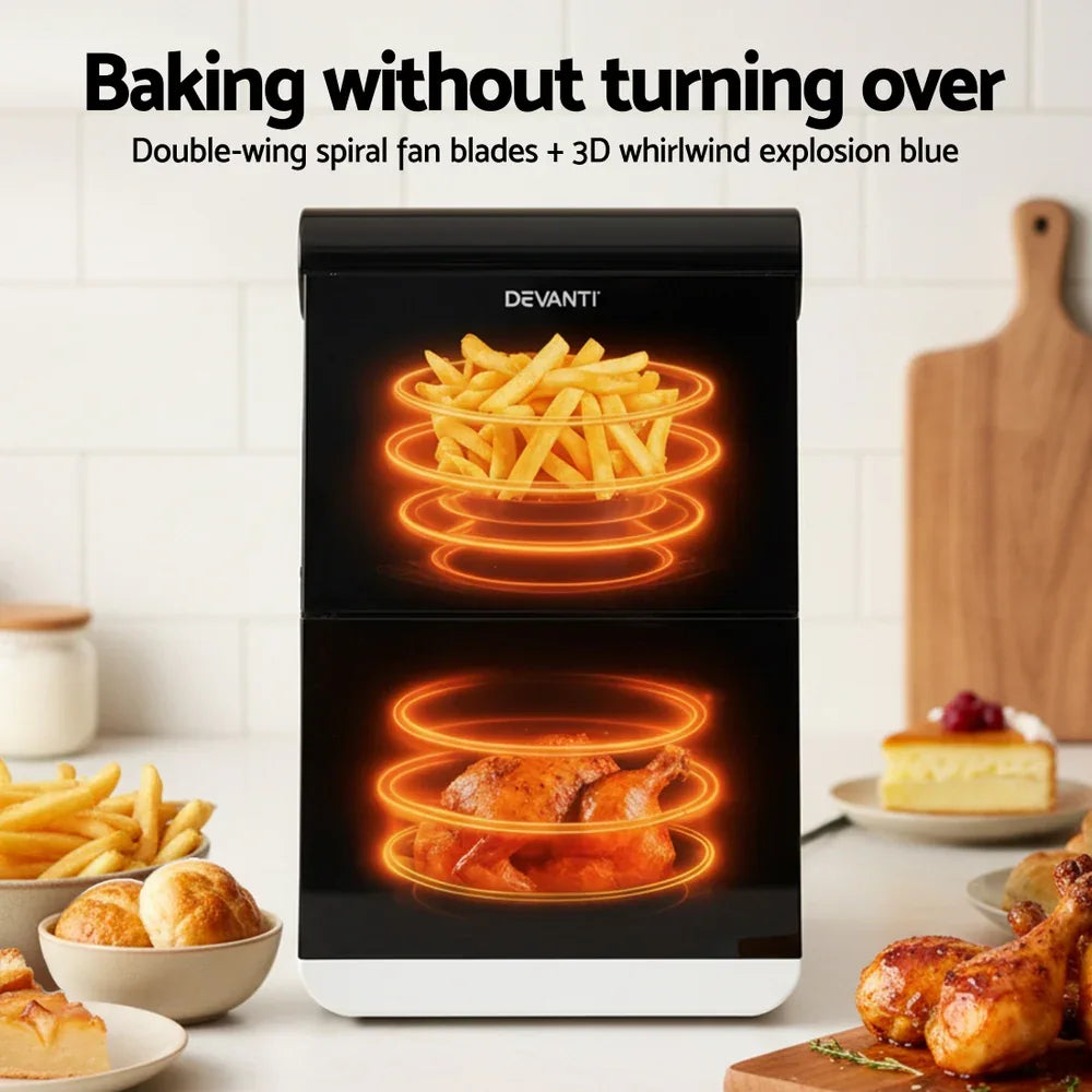 Devanti Air Fryer Oven 11L Dual Zone Fryers - Mekamart Australia