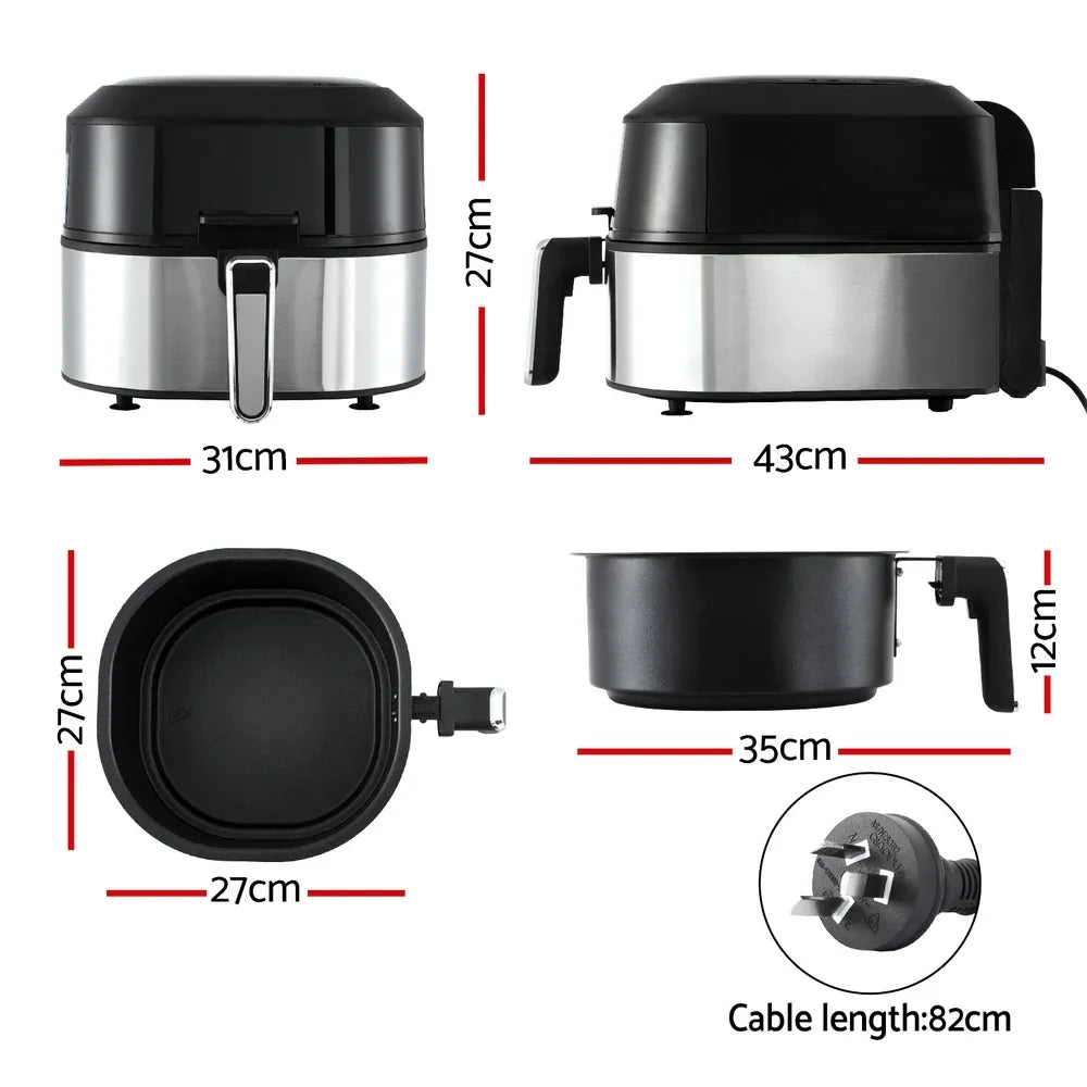 Devanti 5.5L Air Fryer & Grill LCD Fryers 1500W - Mekamart Australia