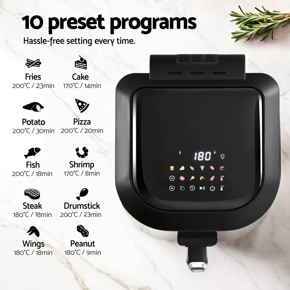 Devanti 5.5L Air Fryer & Grill LCD Fryers 1500W - Mekamart Australia
