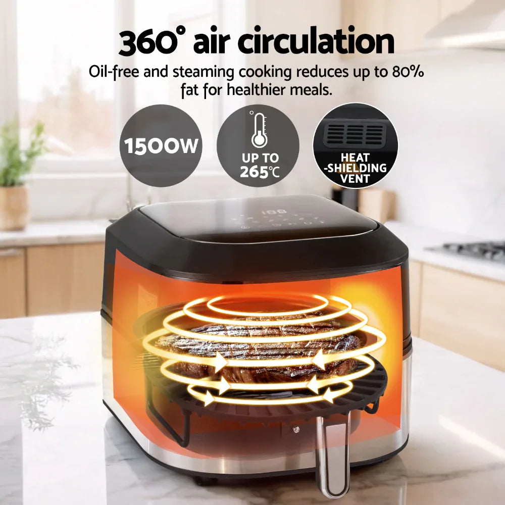Devanti 5.5L Air Fryer & Grill LCD Fryers 1500W - Mekamart Australia