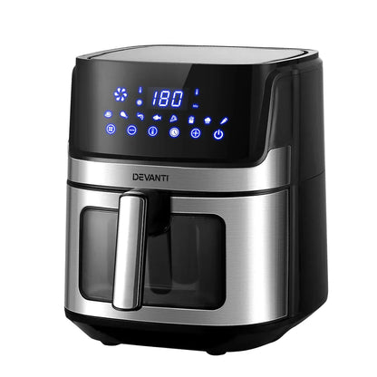 Devanti Air Fryer 6.5L LCD Fryers Clear Window - Mekamart Australia