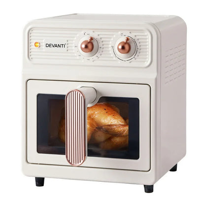 Devanti 6L Air Fryer Knob Control 1700W Cream - Mekamart Australia