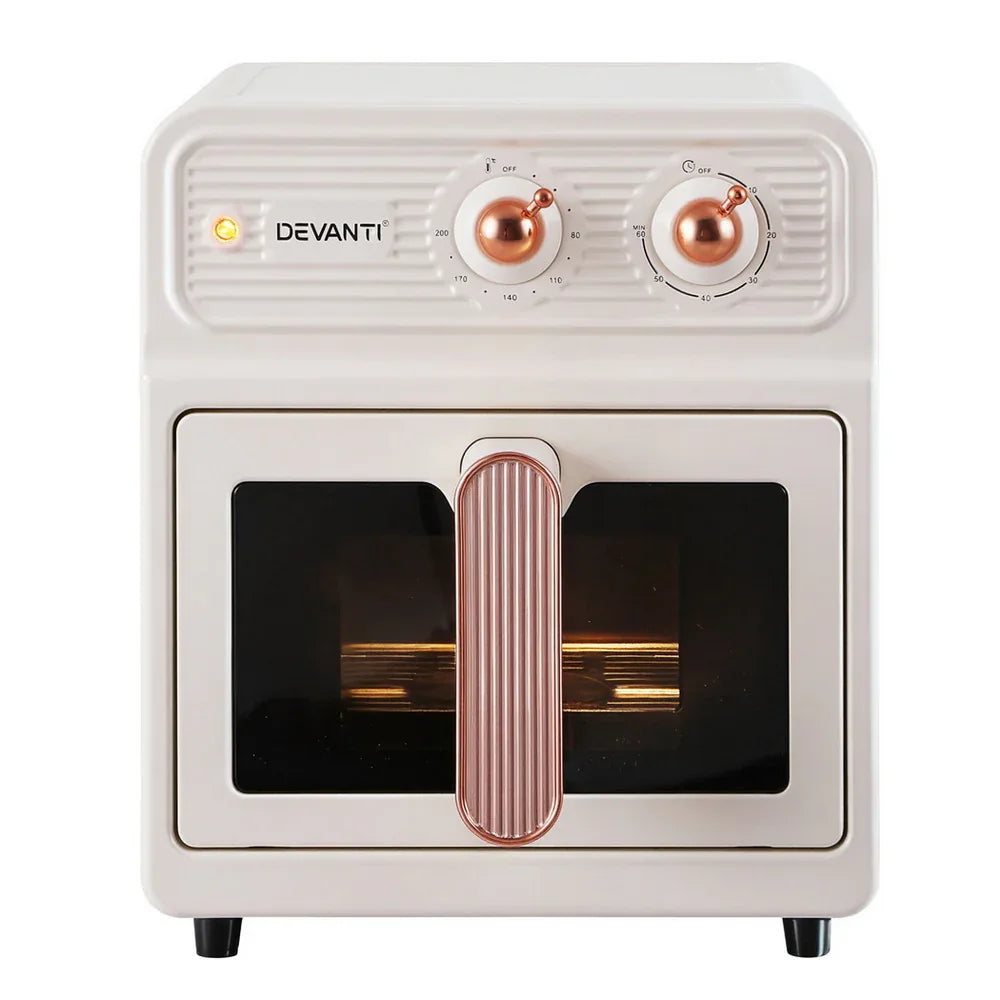 Devanti 6L Air Fryer Knob Control 1700W Cream - Mekamart Australia