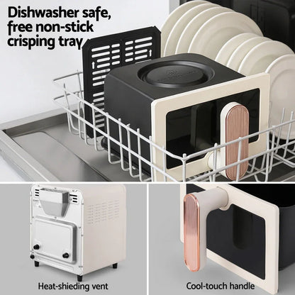 Devanti 6L Air Fryer Knob Control 1700W Cream - Mekamart Australia