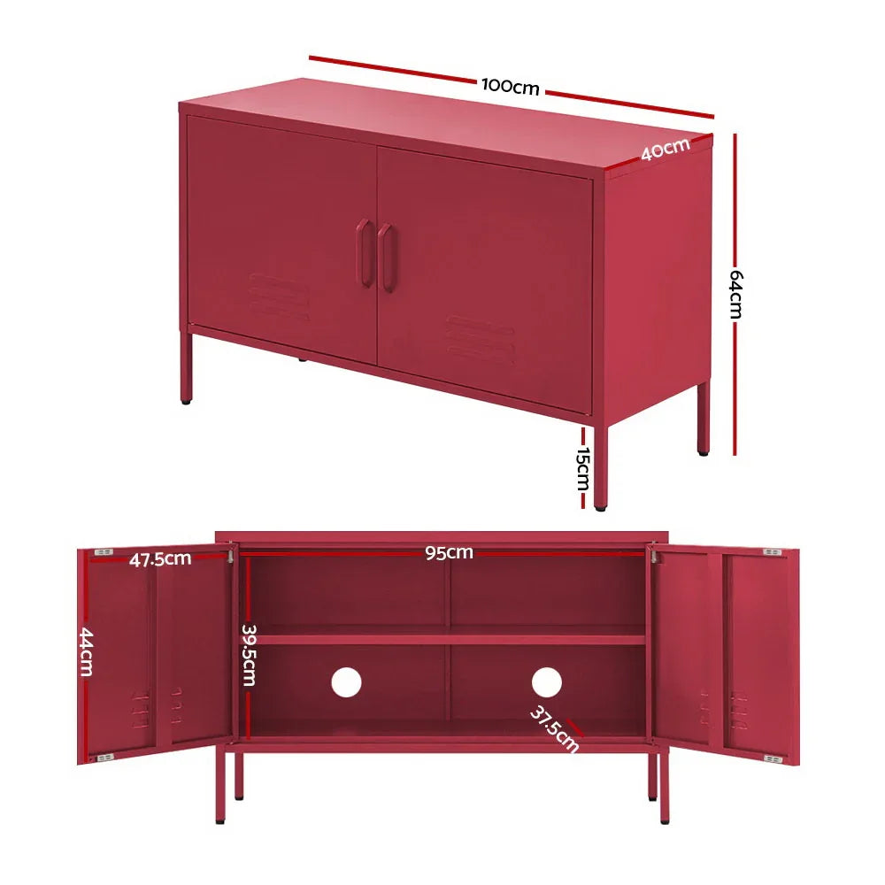 Artiss Buffet Sideboard Metal Cabinet - BASE Pink - Mekamart Australia