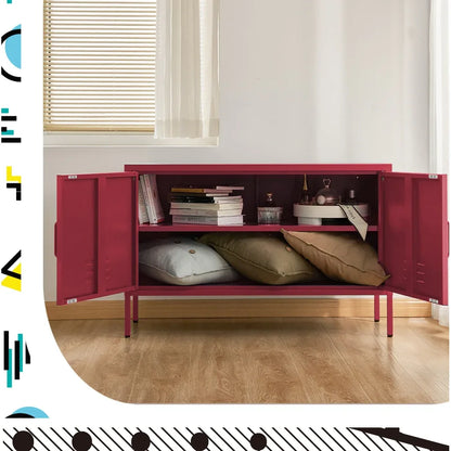 Artiss Buffet Sideboard Metal Cabinet - BASE Pink - Mekamart Australia
