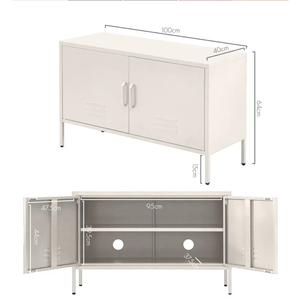 Artiss Buffet Sideboard Metal Cabinet - BASE White - Mekamart Australia