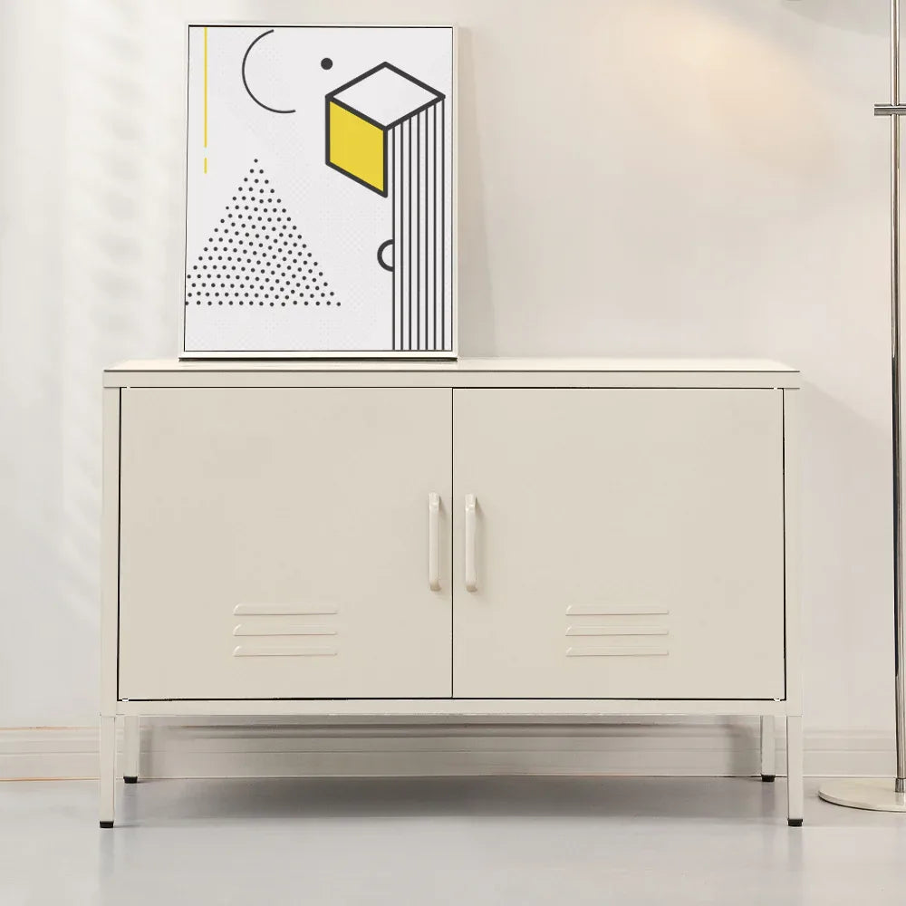 Artiss Buffet Sideboard Metal Cabinet - BASE White - Mekamart Australia