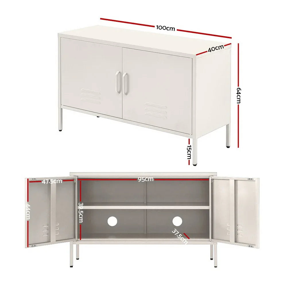 Artiss Buffet Sideboard Metal Cabinet - SWEETHEART White - Mekamart Australia