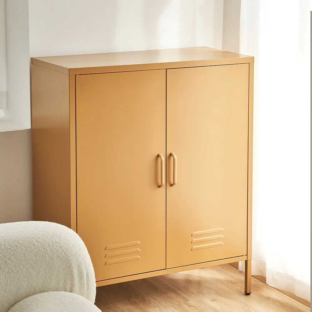 Artiss Buffet Sideboard Metal Cabinet - SWEETHEART Yellow - Mekamart Australia