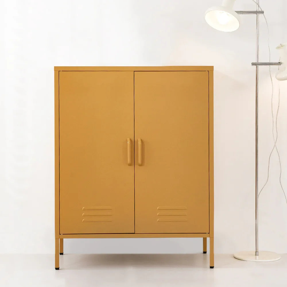 Artiss Buffet Sideboard Metal Cabinet - SWEETHEART Yellow - Mekamart Australia