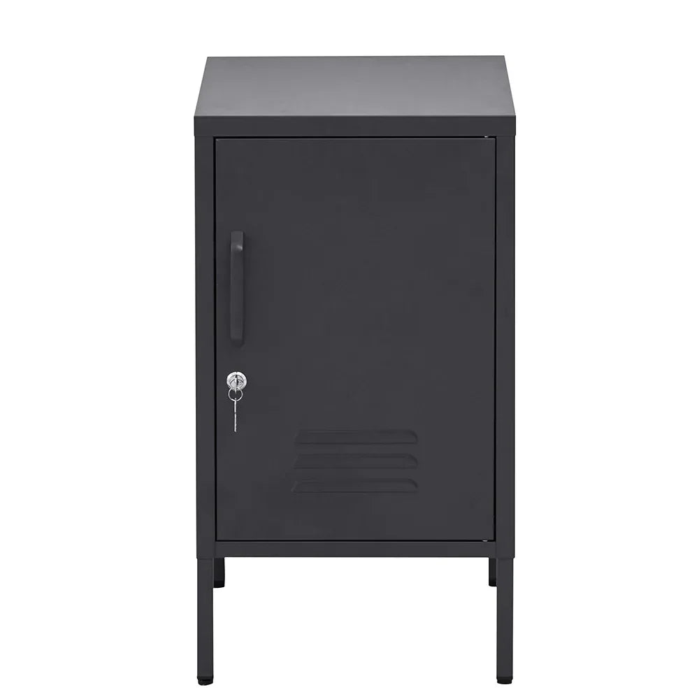 Artiss Bedside Table Metal Cabinet - Black - Mekamart Australia