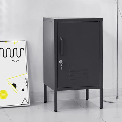 Artiss Bedside Table Metal Cabinet - Black - Mekamart Australia