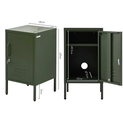 Artiss Bedside Table Metal Cabinet - Green - Mekamart Australia