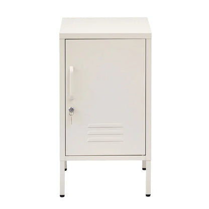 Artiss Bedside Table Metal Cabinet - White - Mekamart Australia