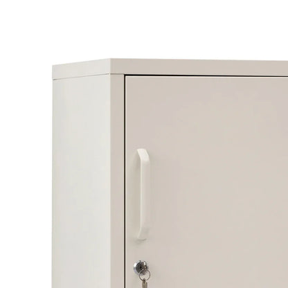 Artiss Bedside Table Metal Cabinet - White - Mekamart Australia