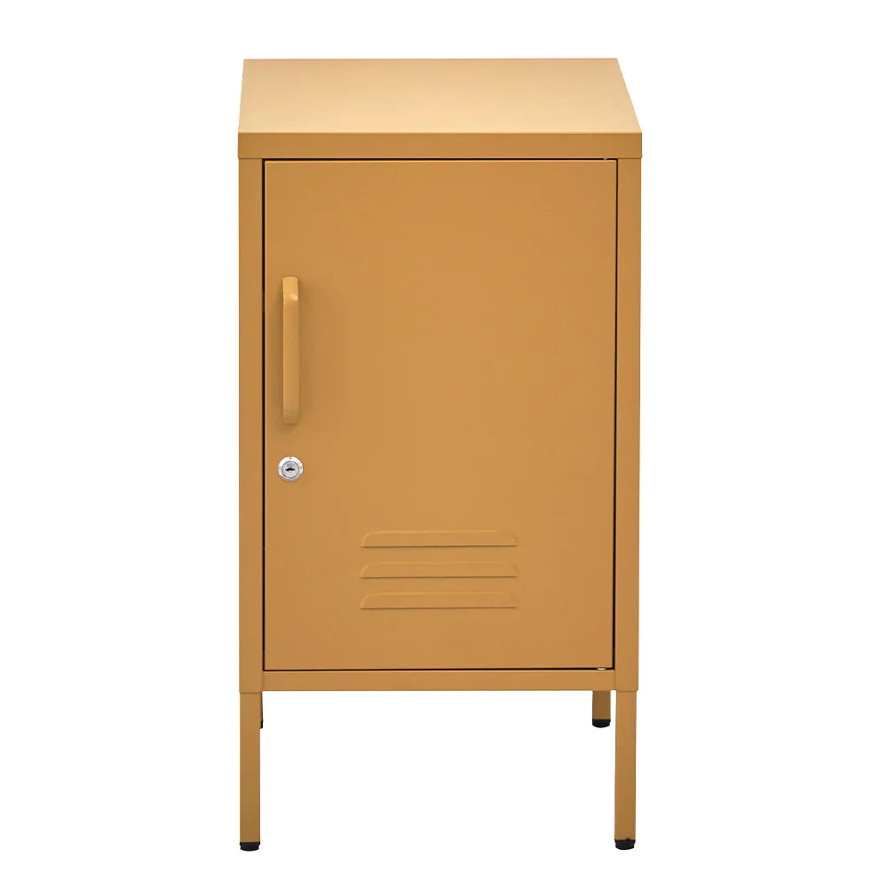 Artiss Bedside Table Metal Cabinet - Yellow - Mekamart Australia