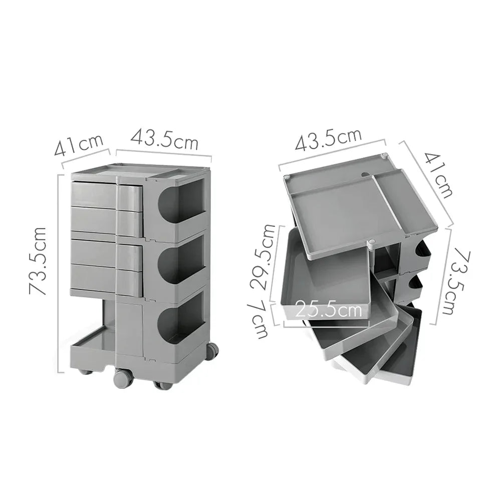 ArtissIn Storage Trolley Bedside Table 5 Tier Cart Boby Replica Grey - Mekamart Australia