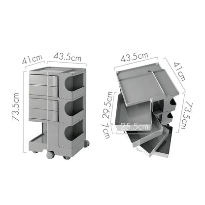 ArtissIn Storage Trolley Bedside Table 5 Tier Cart Boby Replica Grey - Mekamart Australia