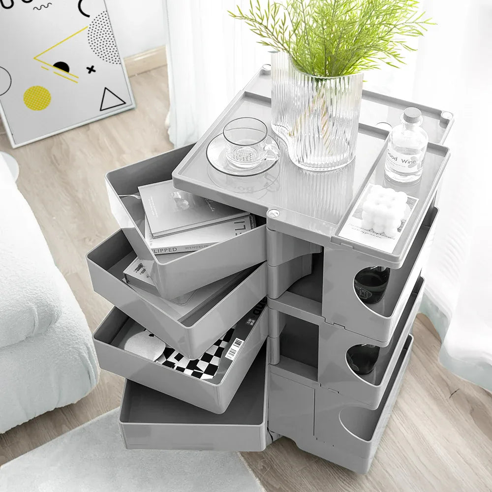 ArtissIn Storage Trolley Bedside Table 5 Tier Cart Boby Replica Grey - Mekamart Australia