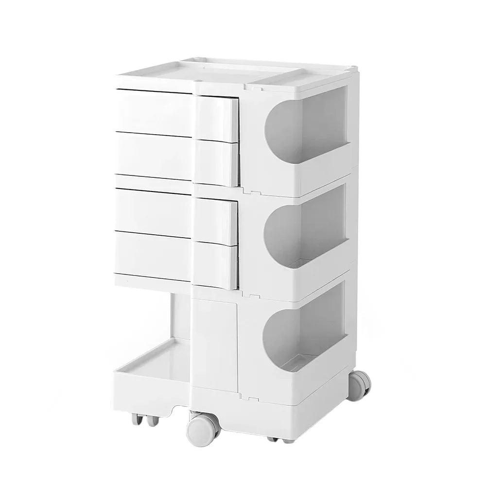 Artiss Storage Trolley Cart Bedside Table 5 Tier White - Mekamart Australia