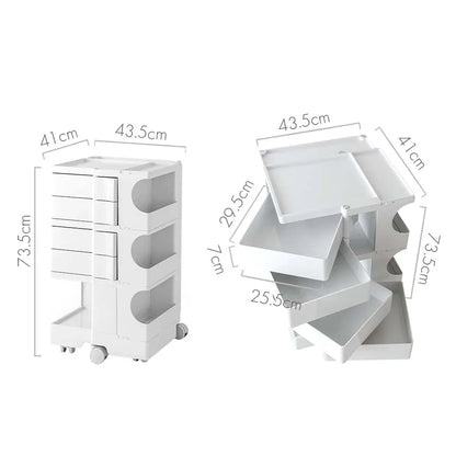 Artiss Storage Trolley Cart Bedside Table 5 Tier White - Mekamart Australia