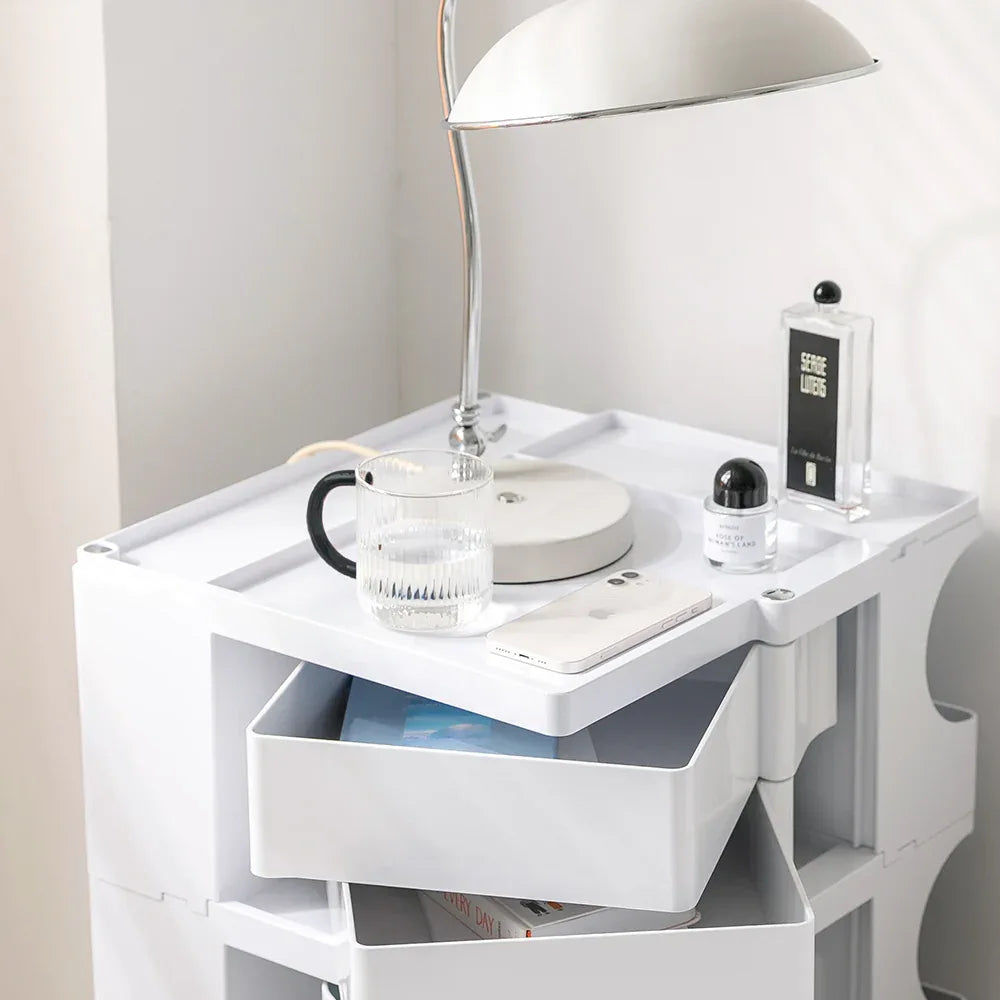 Artiss Storage Trolley Cart Bedside Table 5 Tier White - Mekamart Australia