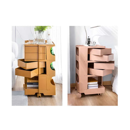 Artiss Storage Trolley Cart Bedside Table 5 Tier White - Mekamart Australia