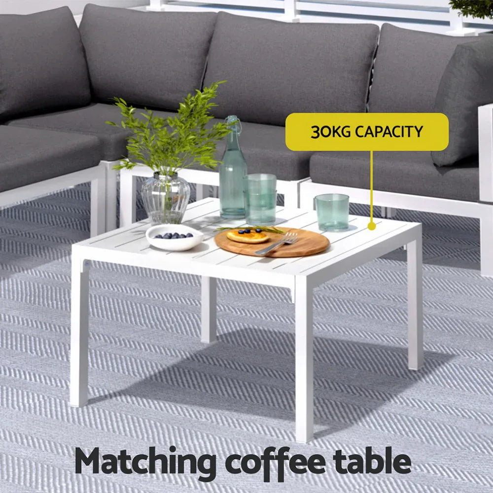 Gardeon 6PCS Outdoor Sofa Set Aluminium Table and Chairs Lounge Patio Furniture - Mekamart Australia