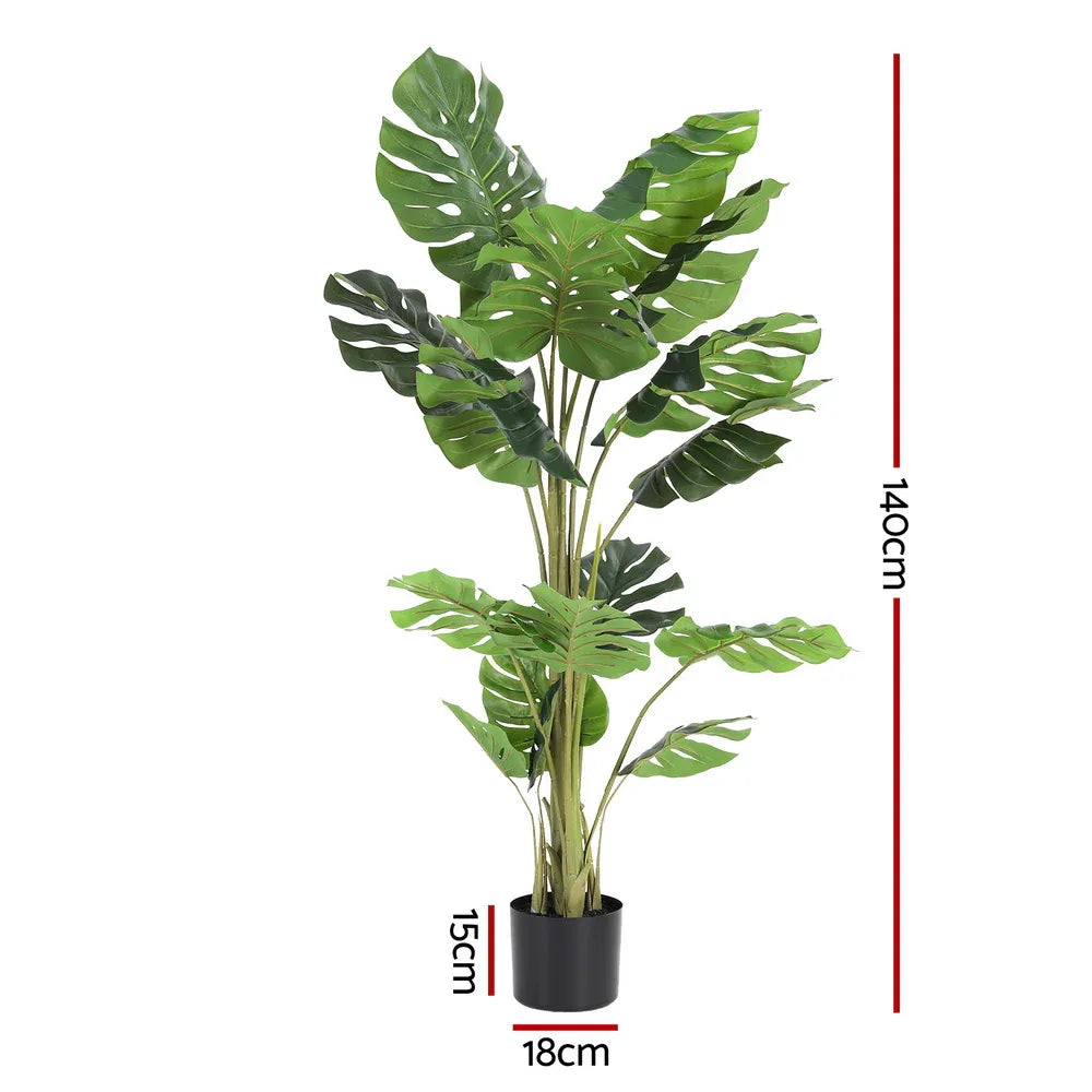 Artiss 140cm Artificial Monstera Tree Faux Trees Indoor Decor Artificial Plants Lifelike Plant 1.4M - Mekamart Australia