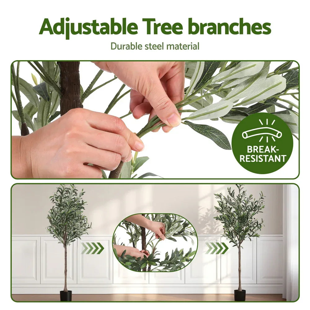 Artiss 155cm Artificial Olive Tree Faux Trees Indoor Decor Artificial Plants Lifelike Plant - Mekamart Australia