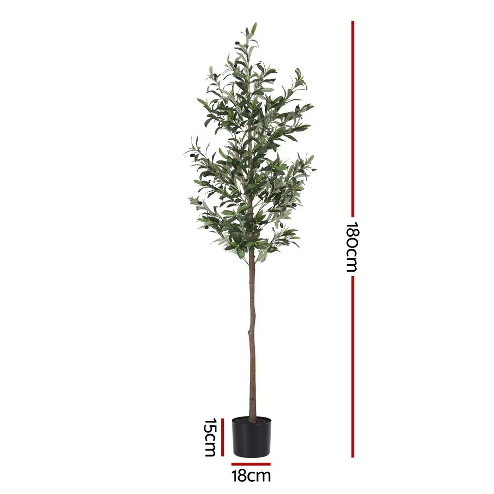 Artiss 180cm Artificial Olive Tree Faux Trees Indoor Decor Artificial Plants Lifelike Plant 1.8M - Mekamart Australia