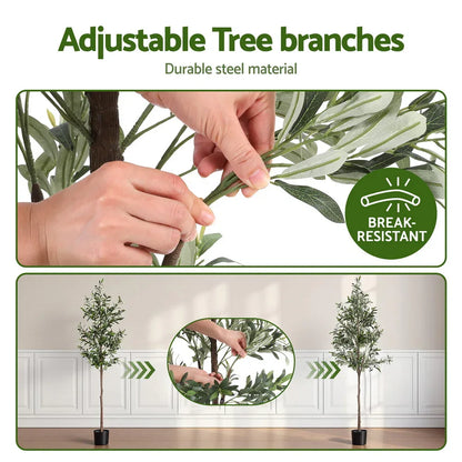 Artiss 180cm Artificial Olive Tree Faux Trees Indoor Decor Artificial Plants Lifelike Plant 1.8M - Mekamart Australia