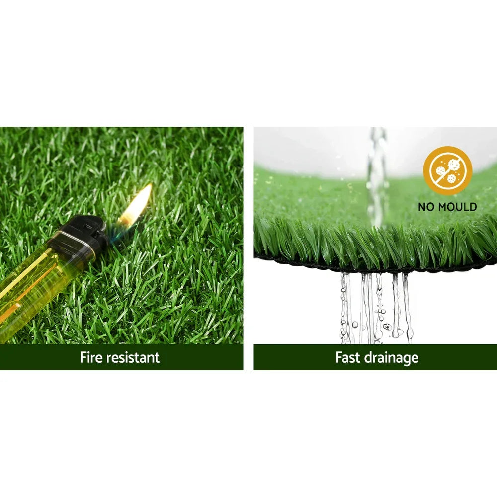 Prime Turf Artificial Grass 1mx10m 17mm Synthetic Fake Lawn Turf Plant Plastic Olive - Mekamart Australia