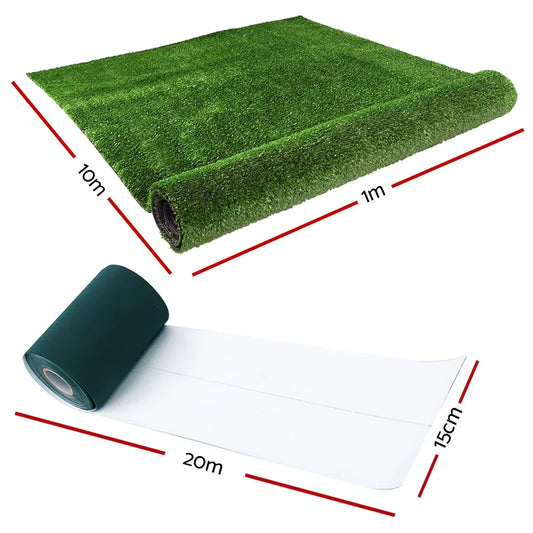 Prime Turf 2x5m Artificial Grass Synthetic Fake 10SQM Turf Lawn 17mm Tape - Mekamart Australia