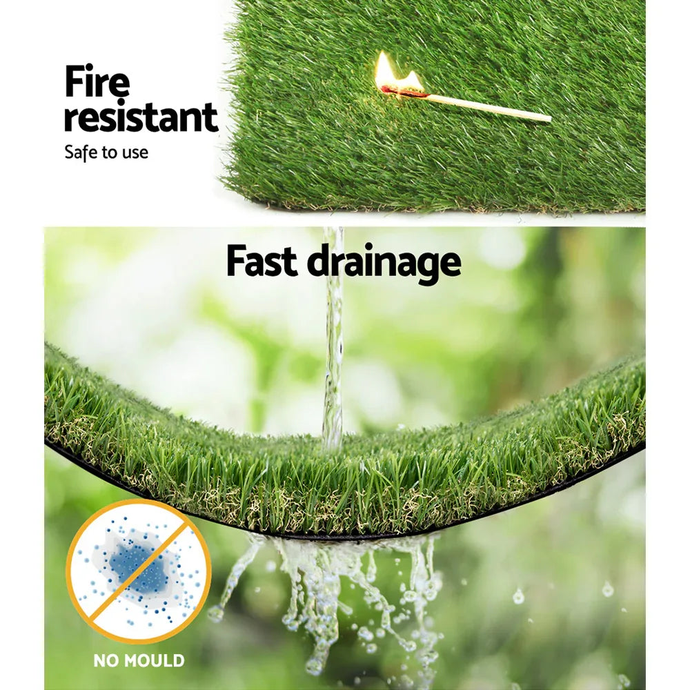 Prime Turf Artificial Grass 20SQM 20mm Synthetic Fake Lawn Turf Plant Plastic 4-coloured 1mx10m - Mekamart Australia