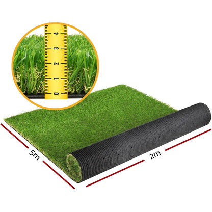 Prime Turf Artificial Grass 20SQM 30mm Synthetic Fake Lawn Turf Plastic Plant 4-coloured 2mx5m - Mekamart Australia