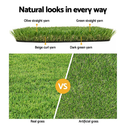 Prime Turf Artificial Grass 40mm 1mx10m Synthetic Fake Lawn Turf Plastic Plant 4-coloured - Mekamart Australia