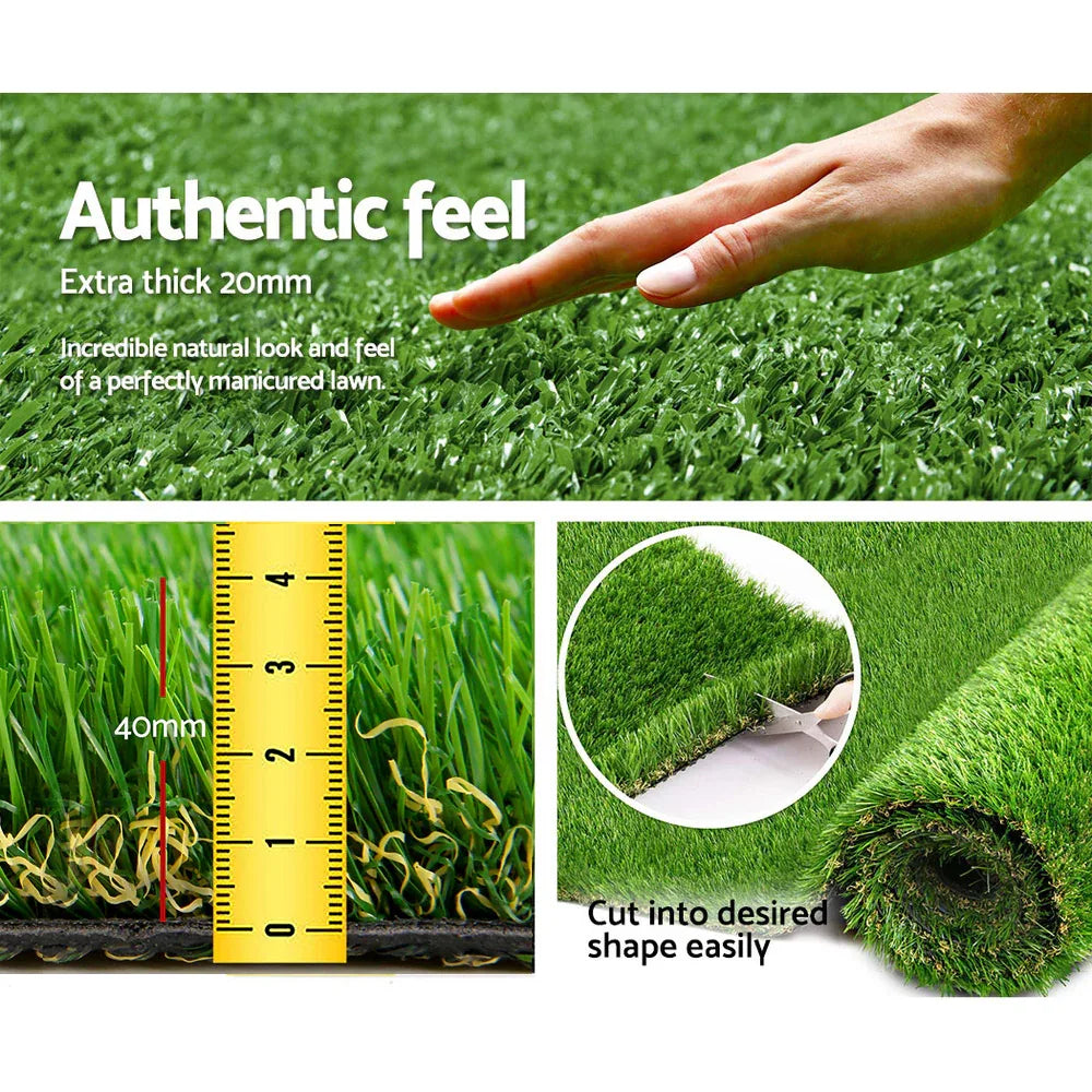 Prime Turf Artificial Grass 40mm 1mx10m Synthetic Fake Lawn Turf Plastic Plant 4-coloured - Mekamart Australia