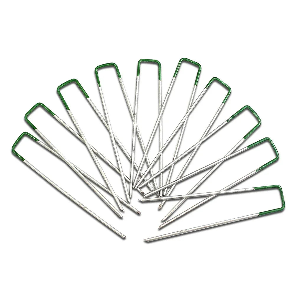 Prime Turf Artificial Grass Synthetic Pins 100pcs Turf Pegs Heavy Duty Weed Mat Stakes Landscape - Mekamart Australia