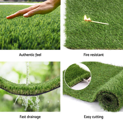 Prime Turf Artificial Grass 30mm 2mx5m Synthetic Fake Lawn Turf Plastic Plant 4-coloured - Mekamart Australia