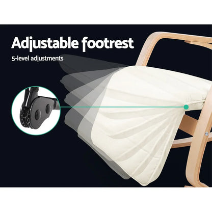 Artiss Rocking Armchair Footrest Nursing Beige Afton - Mekamart Australia