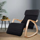 Artiss Rocking Armchair Footrest Nursing Black Afton - Mekamart Australia