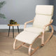 Artiss Rocking Armchair Footstool Bentwood Beige - Mekamart Australia