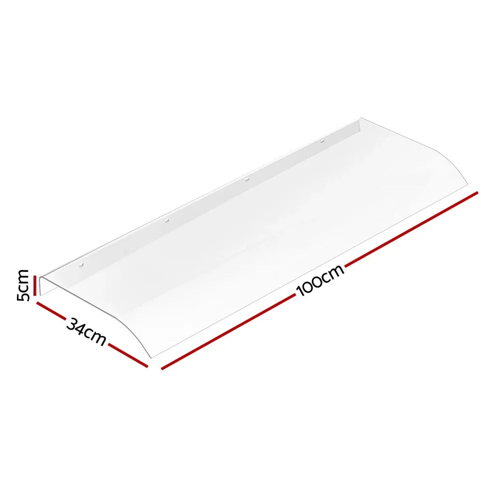 Instahut Window Door Awning 0.4mx1m Transparent - Mekamart Australia