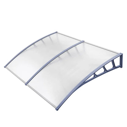 Instahut Window Door Awning Canopy 1.5mx2m Transparent Sheet Grey Plastic Frame - Mekamart Australia