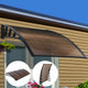 Instahut Window Door Awning Canopy 1.5mx3m Brown Sheet Black Plastic Frame - Mekamart Australia